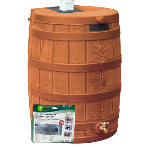 Good Ideas Impressions Eco Bark 50 Gallon Rain Saver. . Rainwater barrel lowes